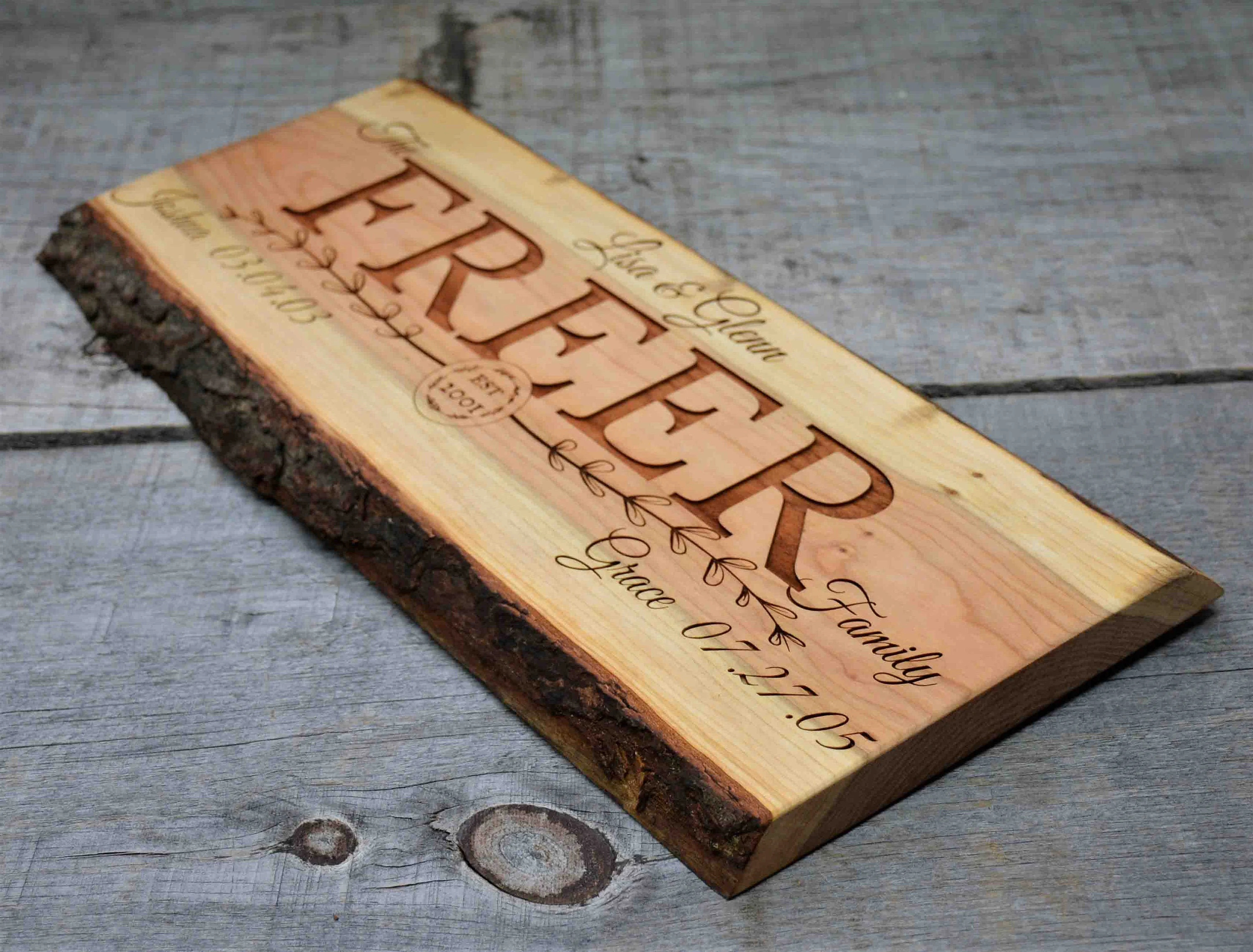 Family name wood sign